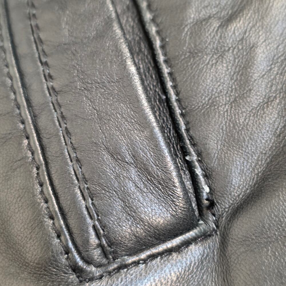 Lambskin Leather Jacket Black Men's XL Lined Dark Academia Grunge - Picture 10 of 11